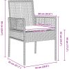 3-delat matbordset för trädgård Ljusgrå Poly Rottning vidaXL 80 x 80 x 75 cm – miniatyr 10