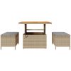 3-delat matset för trädgården med kuddar Beige Poly Rattan Akacia vidaXL 90 cm – miniatyr 7