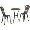 3-delat Trädgårds Bistro Set i Brons Gjutaluminium vidaXL Liten – miniatyr 2