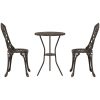 3-delat Trädgårds Bistro Set i Brons Gjutaluminium vidaXL Liten – miniatyr 6