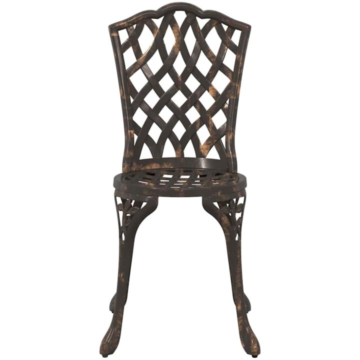3-delat Trädgårds Bistro Set i Brons Gjutaluminium vidaXL Liten – bild 7