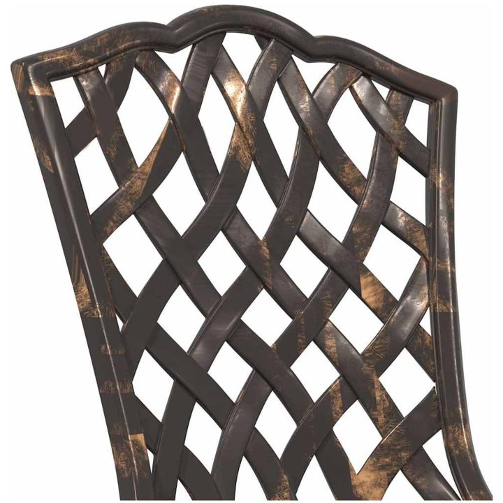 3-delat Trädgårds Bistro Set i Brons Gjutaluminium vidaXL Liten – bild 9