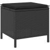 3-delat trädgårds matsalsset med kuddar Svart Poly Rattan Akacia vidaXL Medium – miniatyr 6