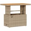 3-delat trädgårds matset med kuddar Beige Polyrotting Akacia vidaXL 90 cm – miniatyr 5