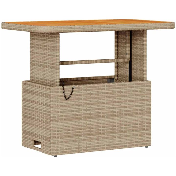 3-delat trädgårds matset med kuddar Beige Polyrotting Akacia vidaXL 90 cm – bild 5
