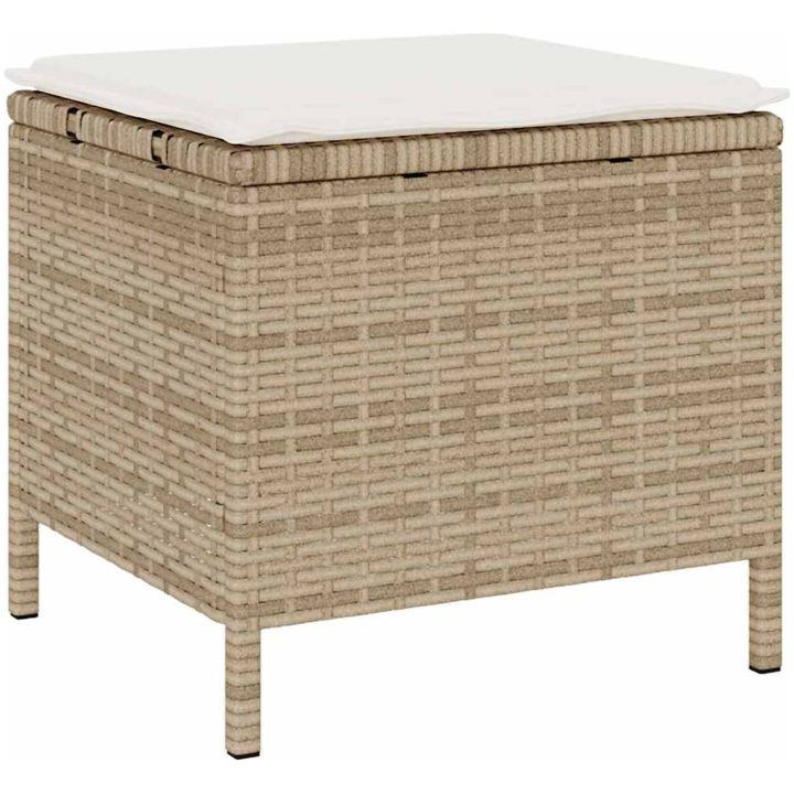 3-delat trädgårds matset med kuddar Beige Polyrotting Akacia vidaXL 90 cm – bild 6