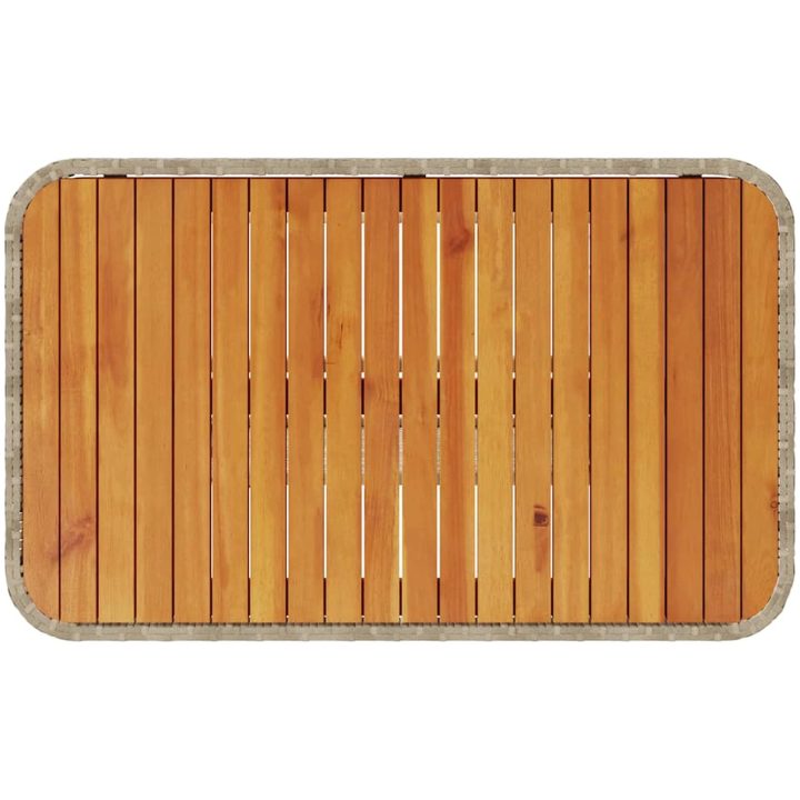 3-delat trädgårds matset med kuddar Beige Polyrotting Akacia vidaXL 90 cm – bild 9