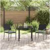 3-delat trädgårdsdining set med kuddar Svart Poly Rattan vidaXL 54x62.5x89 cm – miniatyr 4