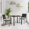 3-delat trädgårdsdining set med kuddar Svart Poly Rattan vidaXL 54x62.5x89 cm – miniatyr 1