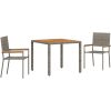 3-delat trädgårdsmatbord grå poly rattan vidaXL Medium – miniatyr 2