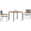 3-delat trädgårdsmatbord grå poly rattan vidaXL Medium – miniatyr 3