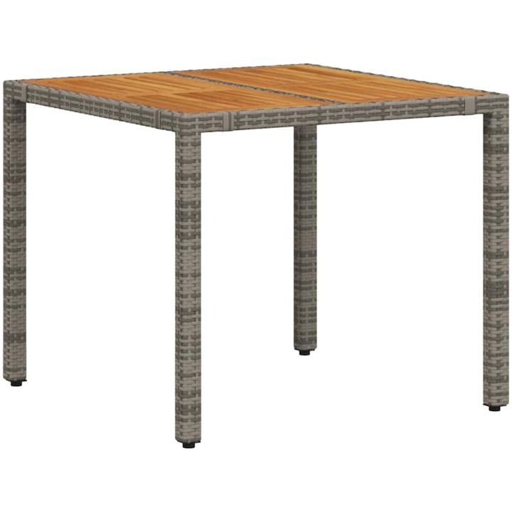 3-delat trädgårdsmatbord grå poly rattan vidaXL Medium – bild 5