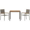 3-delat trädgårdsmatbord grå poly rattan vidaXL Medium – miniatyr 7