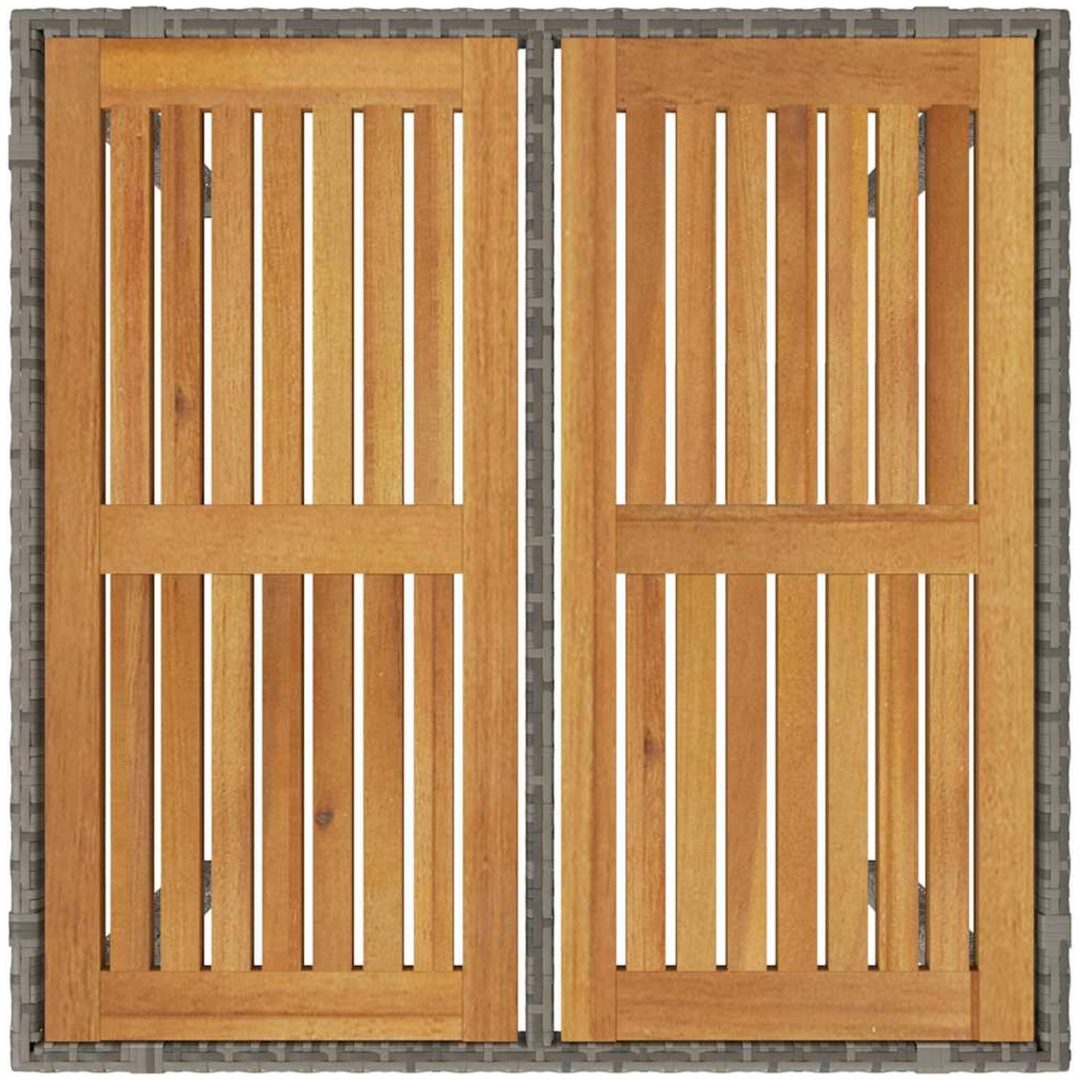 3-delat trädgårdsmatbord grå poly rattan vidaXL Medium – bild 8