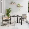 3-delat trädgårdsmatbord set med kuddar grå poly rattan vidaXL 80 x 80 x 73 cm – miniatyr 1
