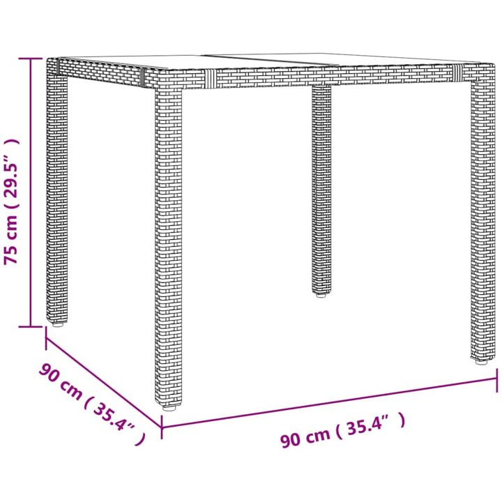 3-delat trädgårdsmatsalsset Beige Polyrotting vidaXL 2 - Sits – bild 11