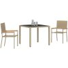 3-delat trädgårdsmatsalsset Beige Polyrotting vidaXL 2 - Sits – miniatyr 3