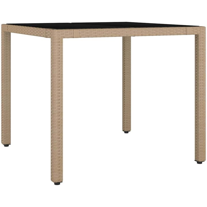 3-delat trädgårdsmatsalsset Beige Polyrotting vidaXL 2 - Sits – bild 5