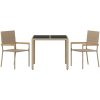 3-delat trädgårdsmatsalsset Beige Polyrotting vidaXL 2 - Sits – miniatyr 7