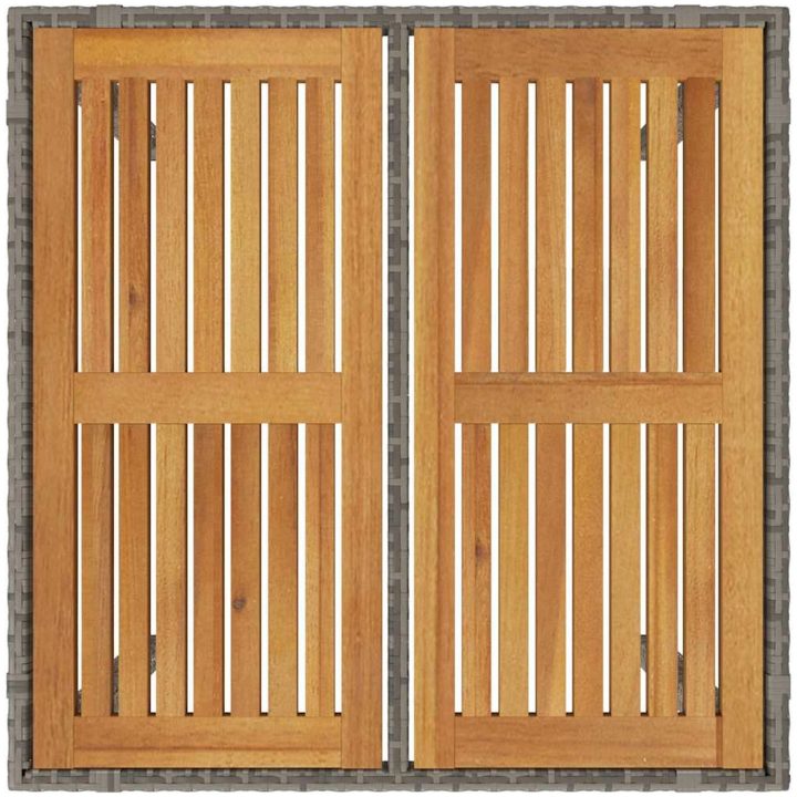 3-delat trädgårdsmatsalsset grå poly rattan akacia vidaXL Standard – bild 8