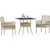 3-delat trädgårdsmatset beige poly rattan vidaXL 80 x 80 x 75 cm – miniatyr 3