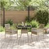 3-delat trädgårdsmatset beige poly rattan vidaXL 80 x 80 x 75 cm – miniatyr 4