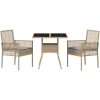 3-delat trädgårdsmatset beige poly rattan vidaXL 80 x 80 x 75 cm – miniatyr 7