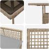 3-delat trädgårdsmatset beige poly rattan vidaXL 80 x 80 x 75 cm – miniatyr 9