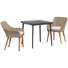 3-delat trädgårdsmöbelset Beige Poly Rattan vidaXL 80 x 80 x 74 cm – miniatyr 2