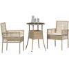 3-delat Trädgårdsmöbelset Beige Polyrotting vidaXL 60 x 60 x 75 cm – miniatyr 3