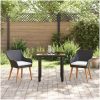 3-delat trädgårdsmöbelset svart poly rattan vidaXL 80 x 80 x 74 cm – miniatyr 4