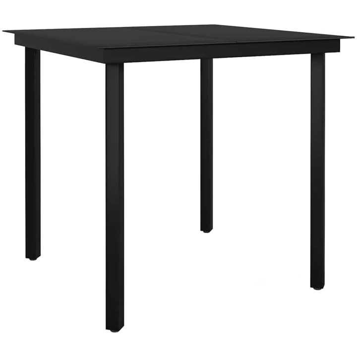3-delat trädgårdsmöbelset svart poly rattan vidaXL 80 x 80 x 74 cm – bild 5