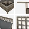 3-delat Trädgårdsset Grå Poly Rattan vidaXL 80 x 80 x 75 cm – miniatyr 9