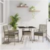3-delat Trädgårdsset Grå Poly Rattan vidaXL 80 x 80 x 75 cm – miniatyr 1