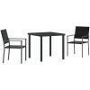 3-delat Trädgårdsset Svart Poly Rattan vidaXL 54 x 62,5 x 89 cm – miniatyr 2