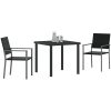 3-delat Trädgårdsset Svart Poly Rattan vidaXL 54 x 62,5 x 89 cm – miniatyr 3