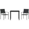 3-delat Trädgårdsset Svart Poly Rattan vidaXL 54 x 62,5 x 89 cm – miniatyr 7