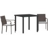 3-delat Ute-Matsats med Kuddar - Brun Konstrotting vidaXL 56x59x84 cm – miniatyr 2