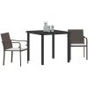 3-delat Ute-Matsats med Kuddar - Brun Konstrotting vidaXL 56x59x84 cm – miniatyr 3