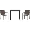 3-delat Ute-Matsats med Kuddar - Brun Konstrotting vidaXL 56x59x84 cm – miniatyr 6