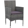 3-delat Utemöbelset i grårandig poly rattan vidaXL 80 x 80 x 73 cm – miniatyr 5