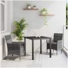 3-delat Utemöbelset i grårandig poly rattan vidaXL 80 x 80 x 73 cm – miniatyr 1