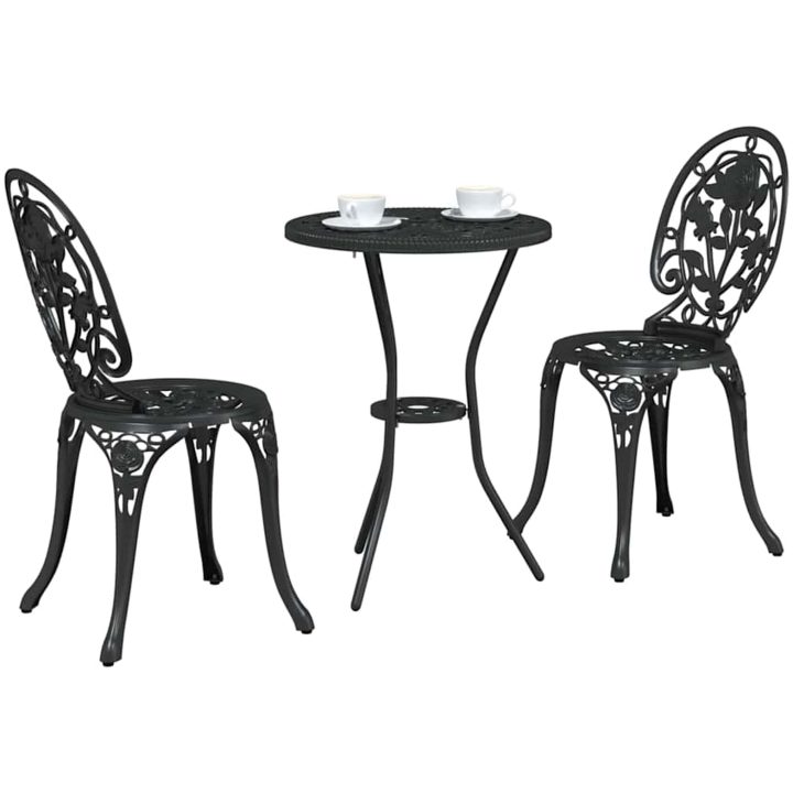 3-delat utemöbelset i svart gjutjärn vidaXL 42 x 41 x 85 cm, 53 x 53 x 70,5 cm – bild 3