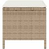 3-delat utemöbelset med kuddar Beige Poly Rattan Akacia vidaXL 80 cm – miniatyr 8