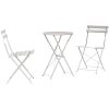 3-delat Vikbart Bistro Set i Beige Stål vidaXL Compact – miniatyr 2