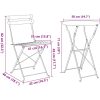 3-delat Vikbart Bistro Set i Beige Stål vidaXL Compact – miniatyr 11