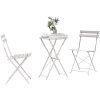 3-delat Vikbart Bistro Set i Beige Stål vidaXL Compact – miniatyr 3