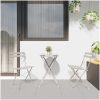 3-delat Vikbart Bistro Set i Beige Stål vidaXL Compact – miniatyr 4