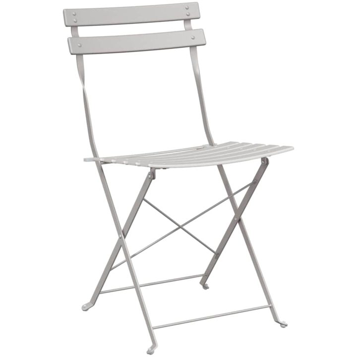 3-delat Vikbart Bistro Set i Beige Stål vidaXL Compact – bild 5