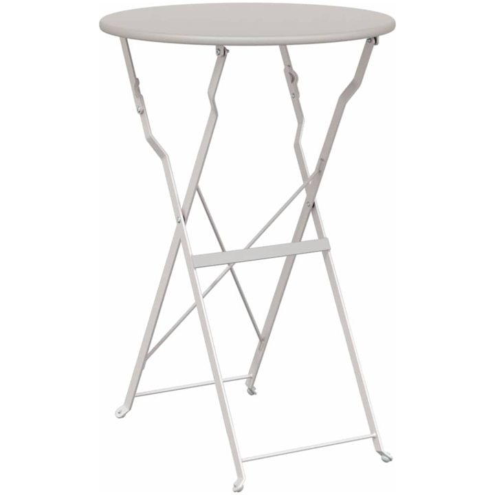 3-delat Vikbart Bistro Set i Beige Stål vidaXL Compact – bild 6